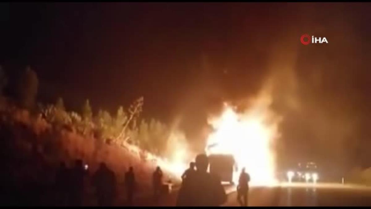Son dakika: Osmaniye'de seyir halindeki yolcu otobüsü alev alev yandı, yolcular ölümden döndü